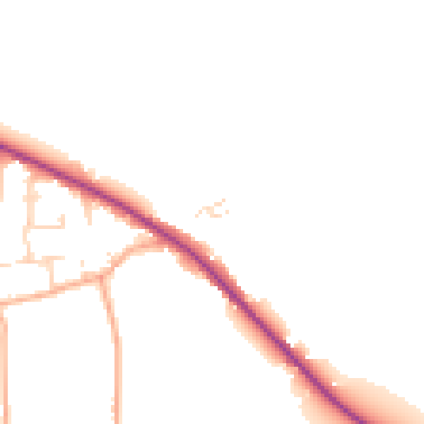 Daytime road noise heatmap for NR29 5DN