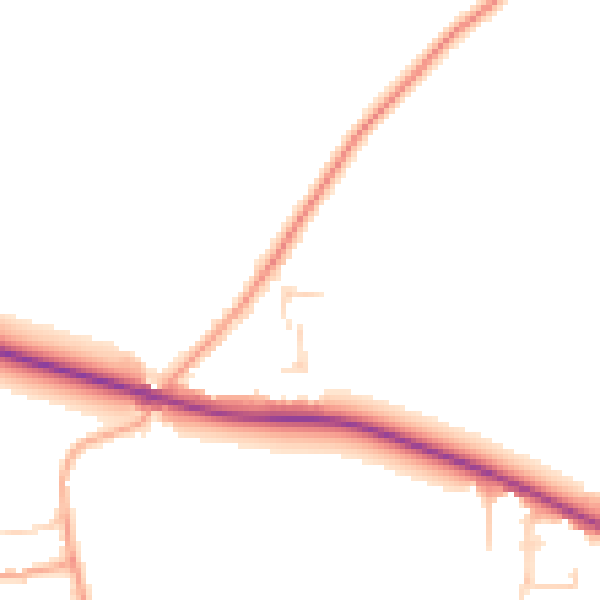Daytime road noise heatmap for NR29 5DY