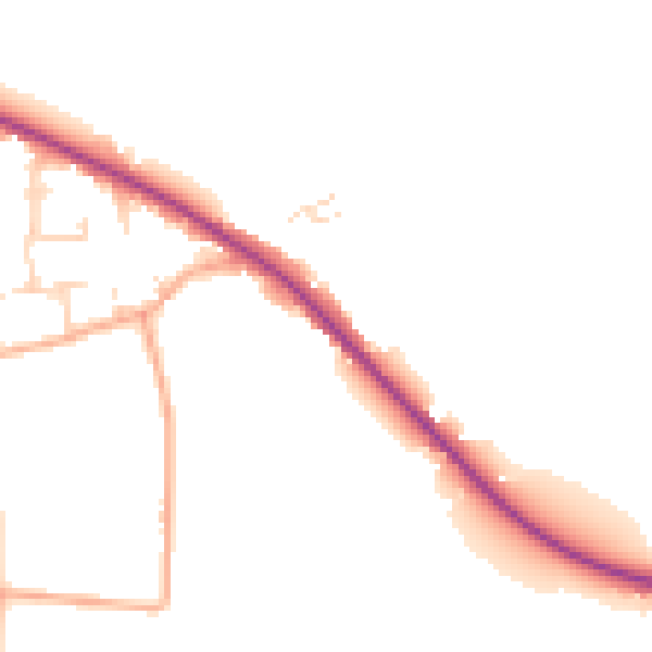Daytime road noise heatmap for NR29 5EG
