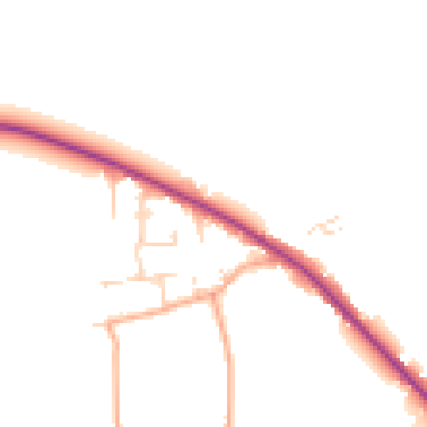 Daytime road noise heatmap for NR29 5EH