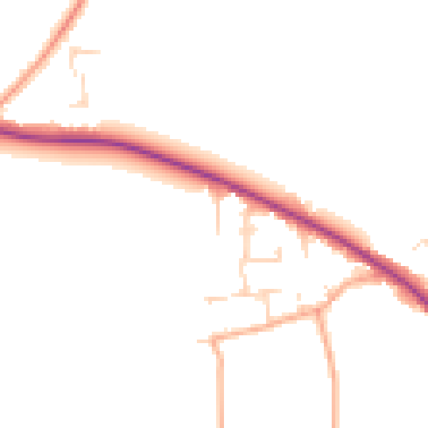 Daytime road noise heatmap for NR29 5EP