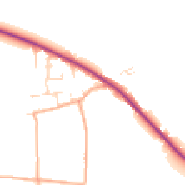 Daytime road noise heatmap for NR29 5ET