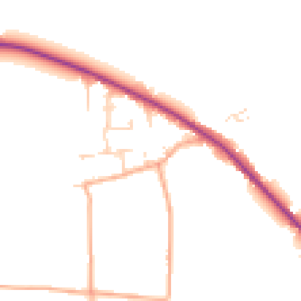 Daytime road noise heatmap for NR29 5EX