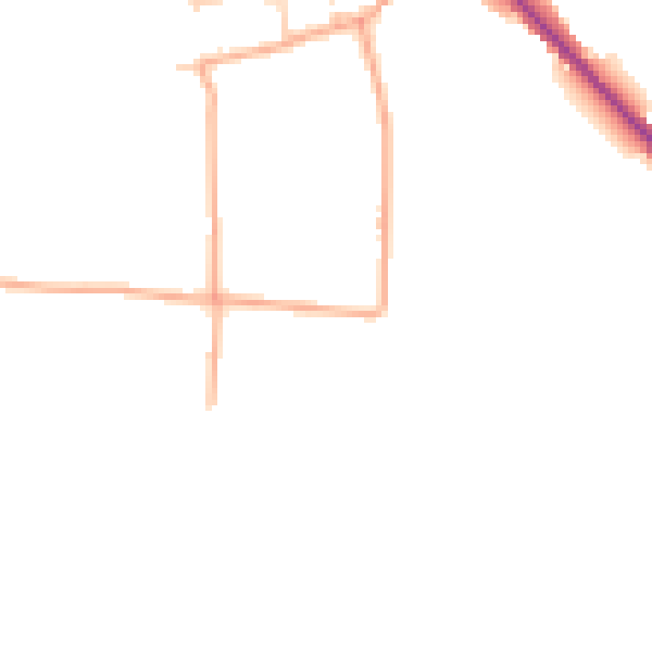 Daytime road noise heatmap for NR29 5HG