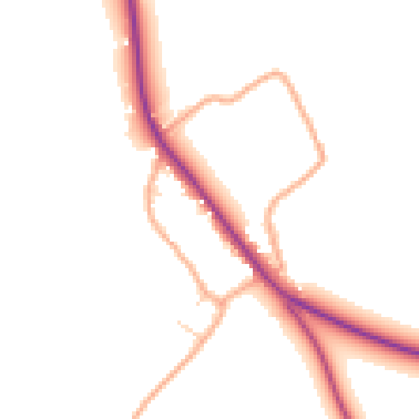 Daytime road noise heatmap for NR29 5JH