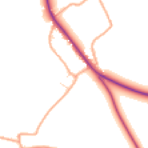 Daytime road noise heatmap for NR29 5JP