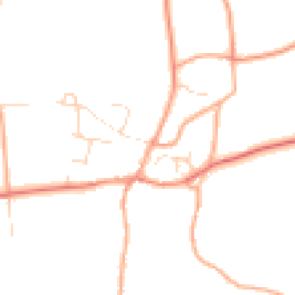 Daytime road noise heatmap for NR29 5QH