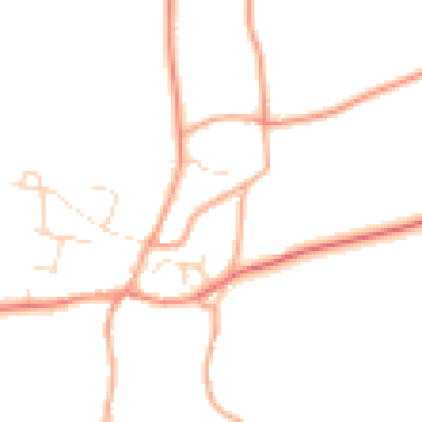 Daytime road noise heatmap for NR29 5QL