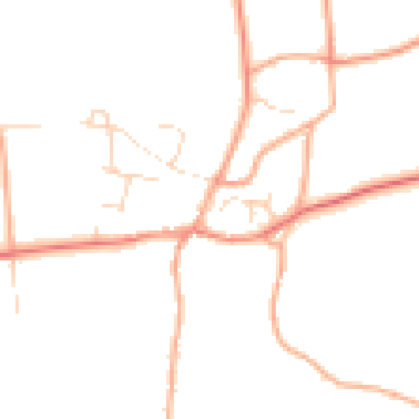 Daytime road noise heatmap for NR29 5QQ