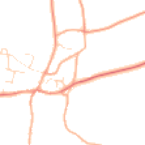 Daytime road noise heatmap for NR29 5QY