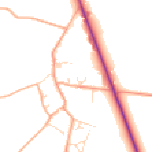 Daytime road noise heatmap for NR29 5RG