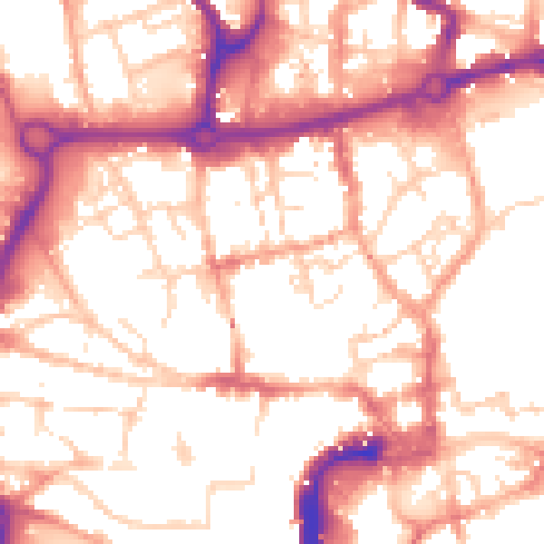 Daytime road noise heatmap for NR3 1AB