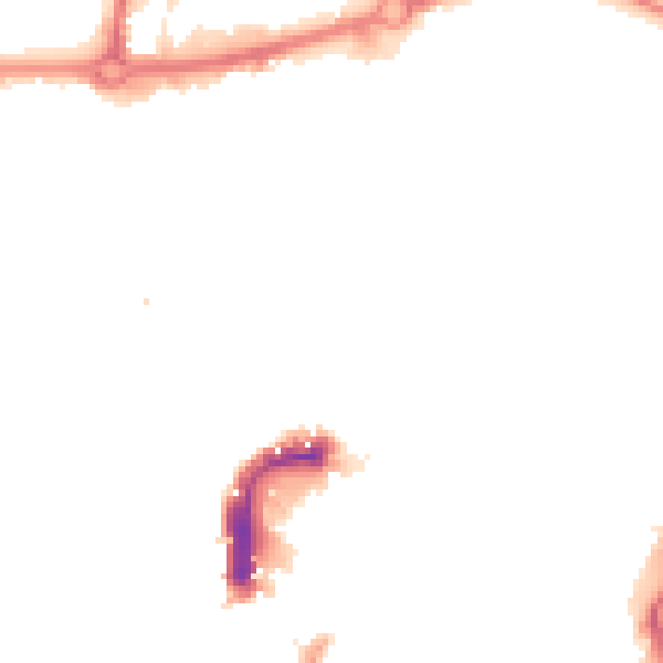 Night-time road noise heatmap for NR3 1AE