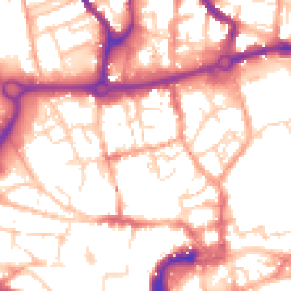 Daytime road noise heatmap for NR3 1AN