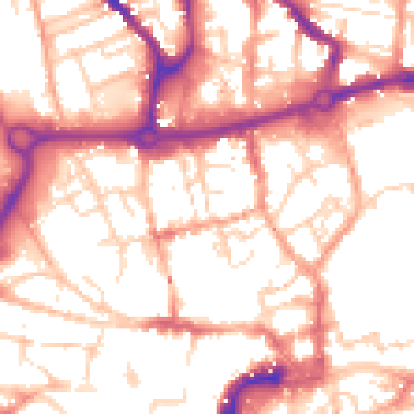 Daytime road noise heatmap for NR3 1AW