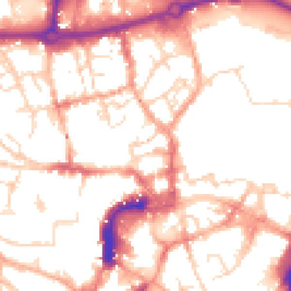 Daytime road noise heatmap for NR3 1AY