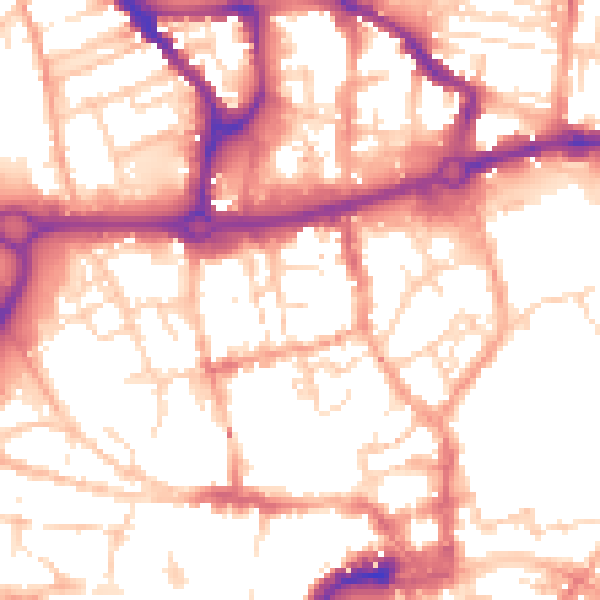 Daytime road noise heatmap for NR3 1BJ