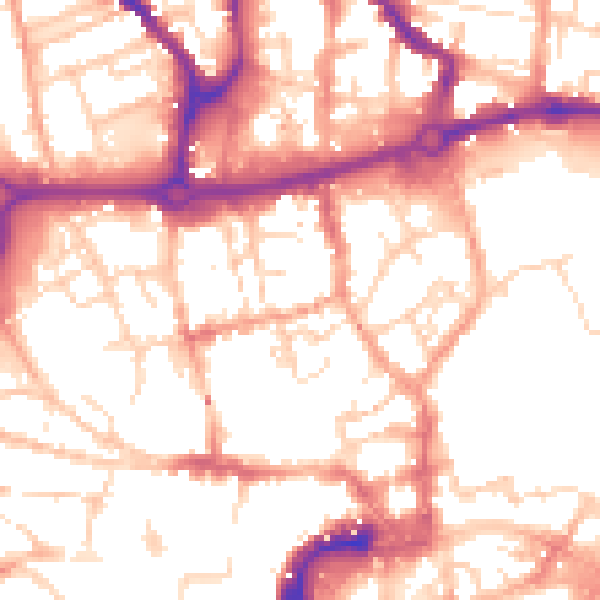 Daytime road noise heatmap for NR3 1BN