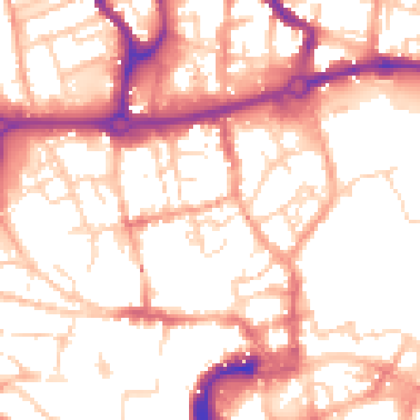 Daytime road noise heatmap for NR3 1BQ