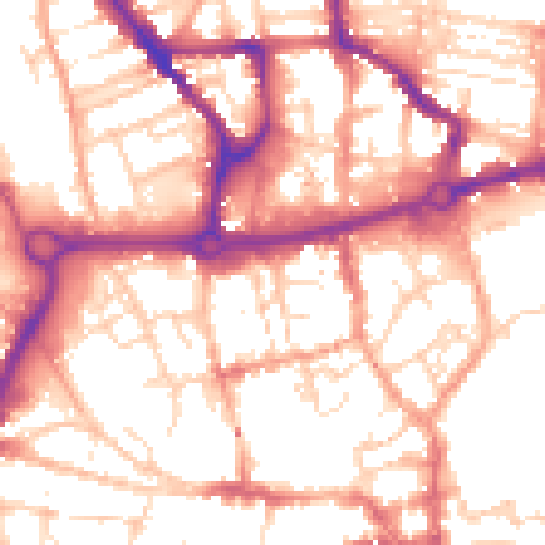 Daytime road noise heatmap for NR3 1BT