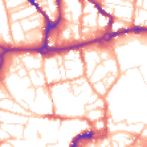 Daytime road noise heatmap for NR3 1BW