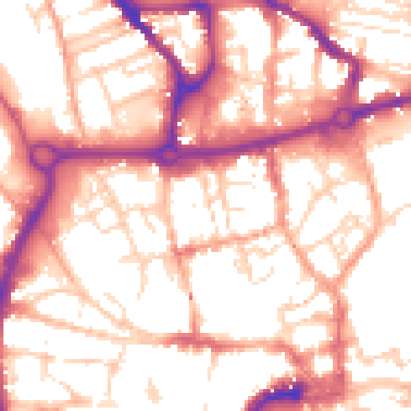 Daytime road noise heatmap for NR3 1BX