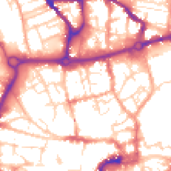 Daytime road noise heatmap for NR3 1DA