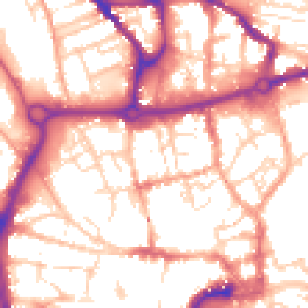 Daytime road noise heatmap for NR3 1DJ