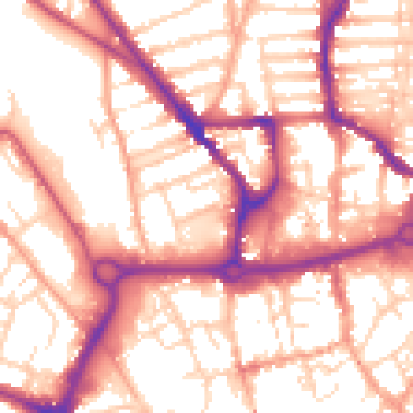 Daytime road noise heatmap for NR3 1DS