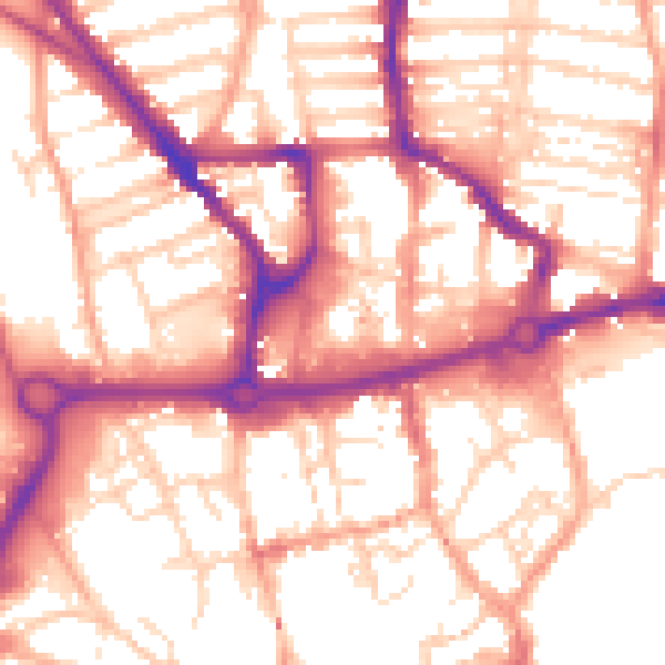 Daytime road noise heatmap for NR3 1DY