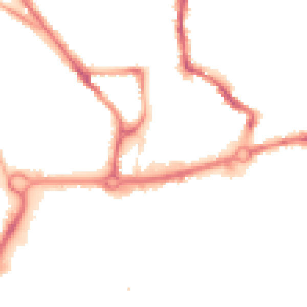Night-time road noise heatmap for NR3 1DY