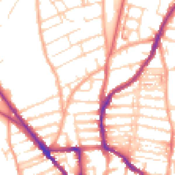 Daytime road noise heatmap for NR3 1ED