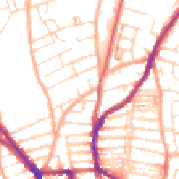 Daytime road noise heatmap for NR3 1EH