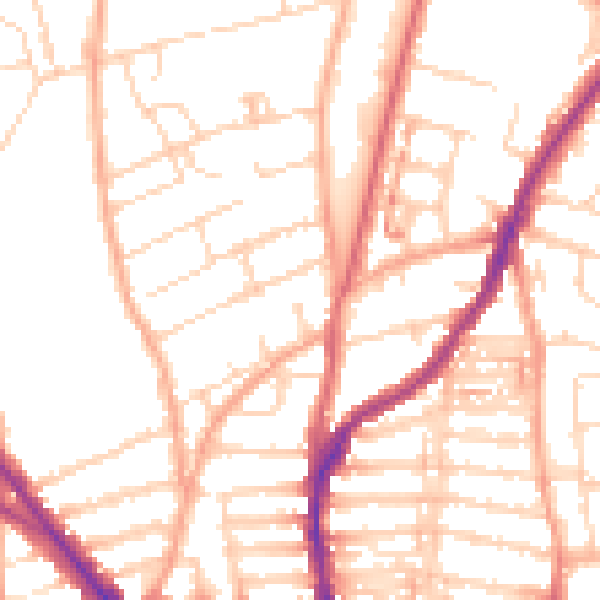 Daytime road noise heatmap for NR3 1EL