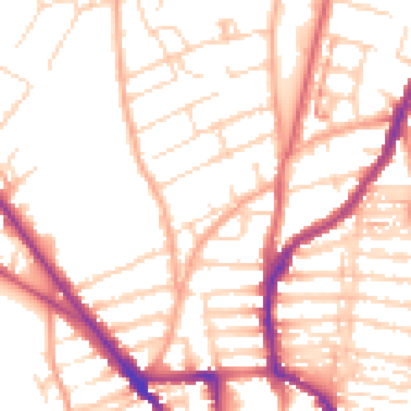 Daytime road noise heatmap for NR3 1EN