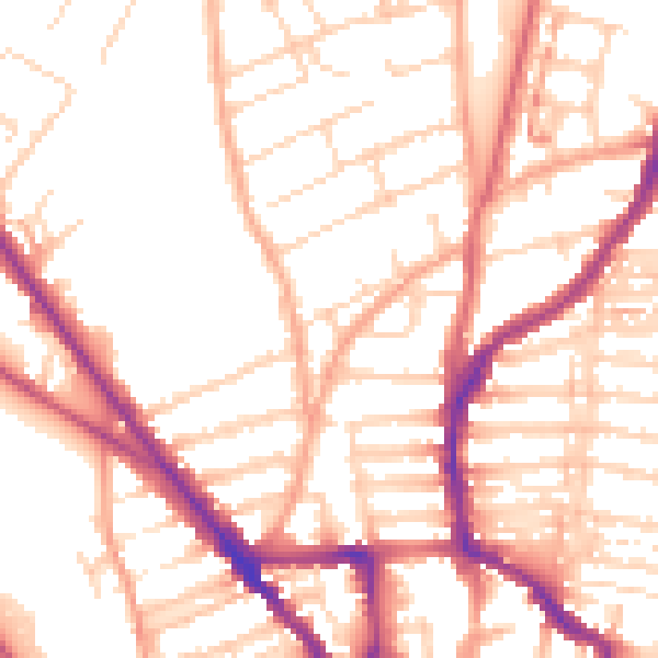 Daytime road noise heatmap for NR3 1EQ