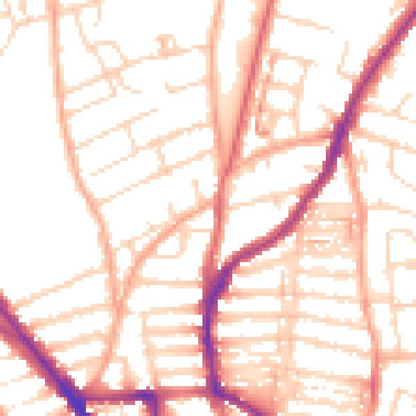 Daytime road noise heatmap for NR3 1EU