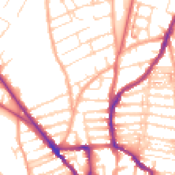 Daytime road noise heatmap for NR3 1EW