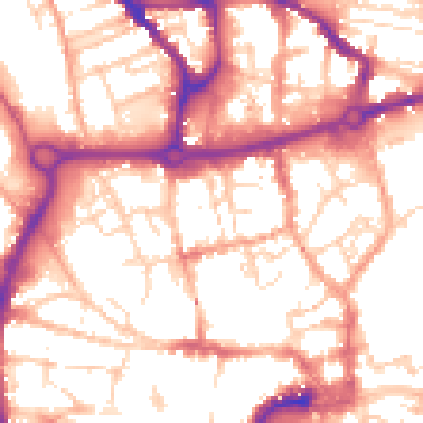 Daytime road noise heatmap for NR3 1EX