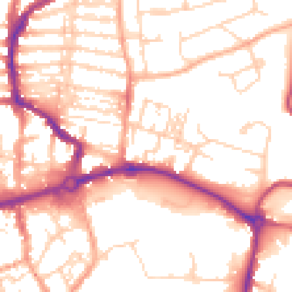 Daytime road noise heatmap for NR3 1LY