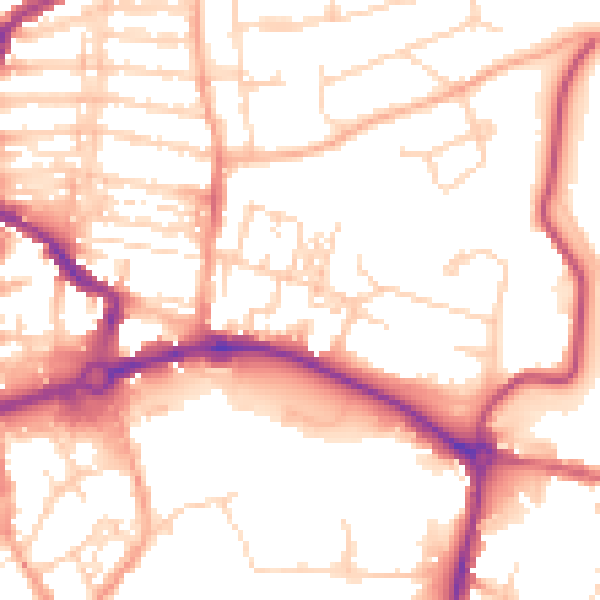 Daytime road noise heatmap for NR3 1LZ