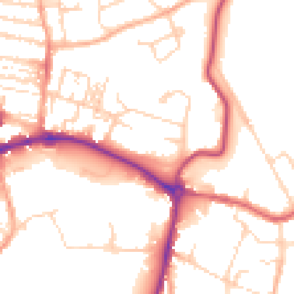 Daytime road noise heatmap for NR3 1TT