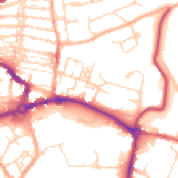 Daytime road noise heatmap for NR3 1UA