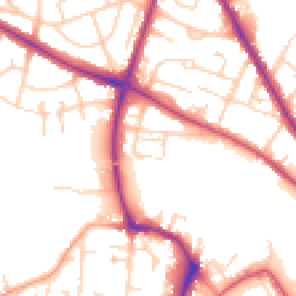 Daytime road noise heatmap for NR3 2AH