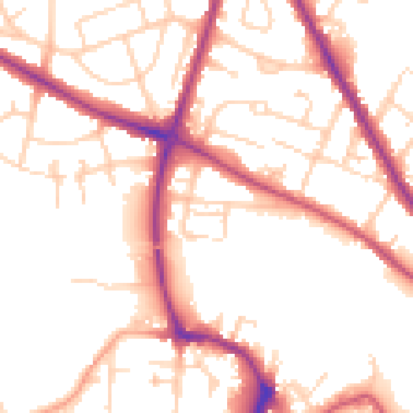 Daytime road noise heatmap for NR3 2AS