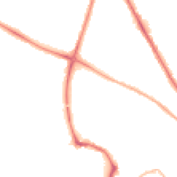 Night-time road noise heatmap for NR3 2AS