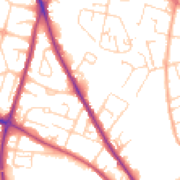 Daytime road noise heatmap for NR3 2BF