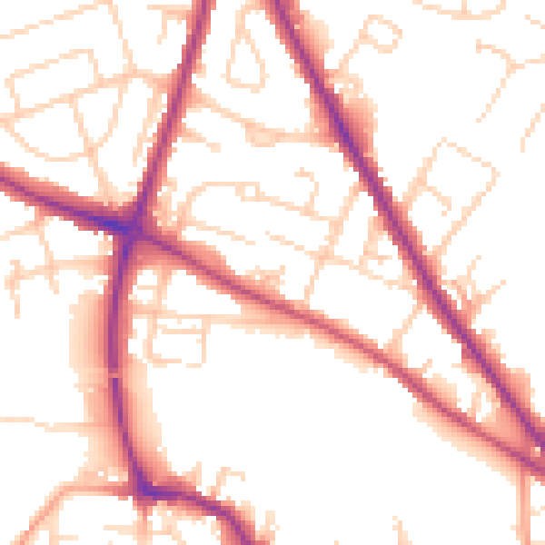 Daytime road noise heatmap for NR3 2DB