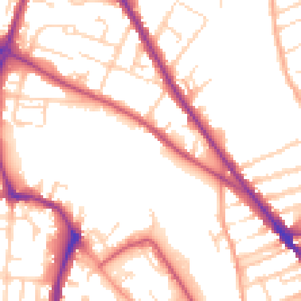 Daytime road noise heatmap for NR3 2DD