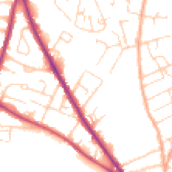 Daytime road noise heatmap for NR3 2HA